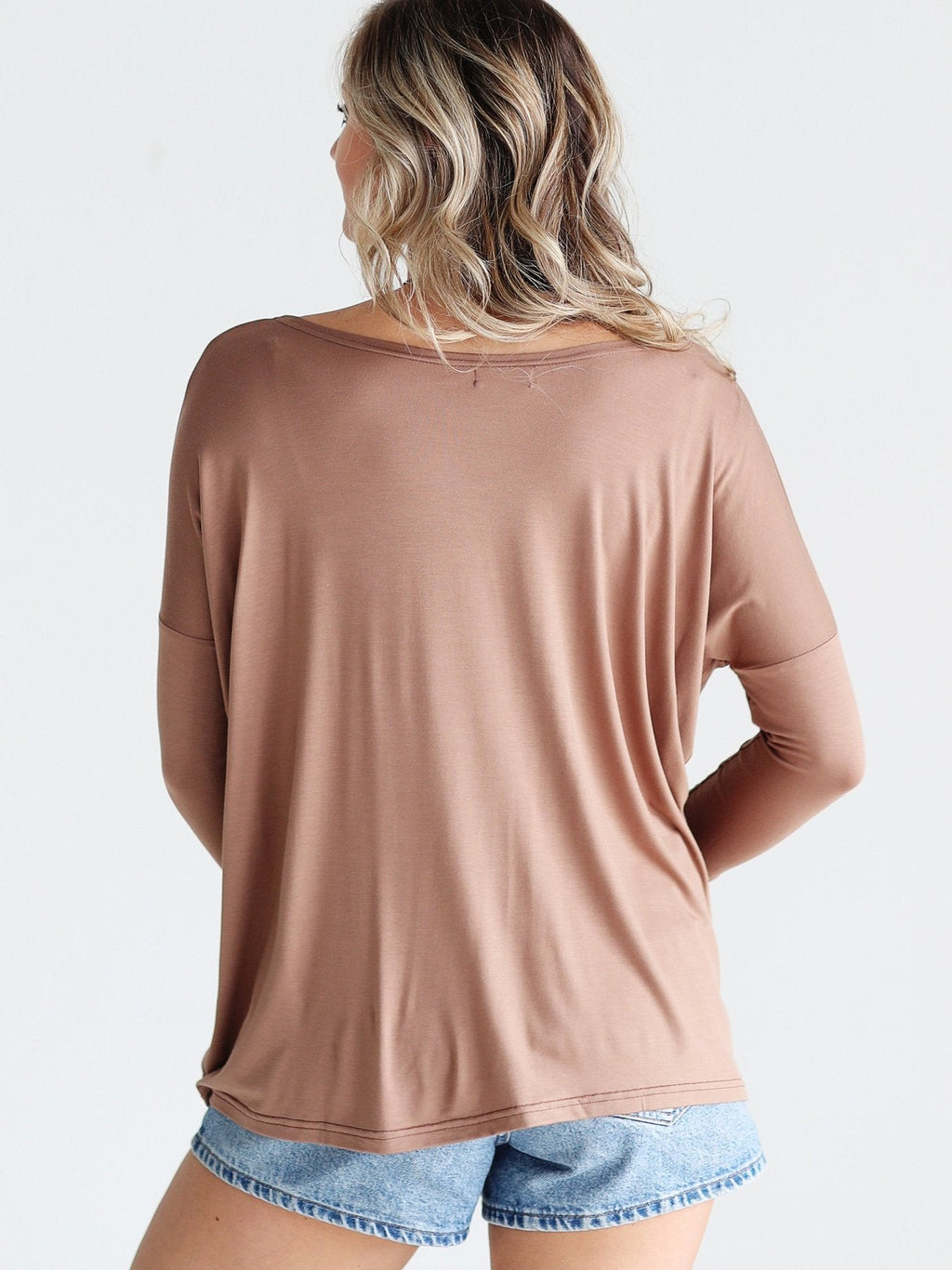 MOCHA 3/4 SLEEVE TOP