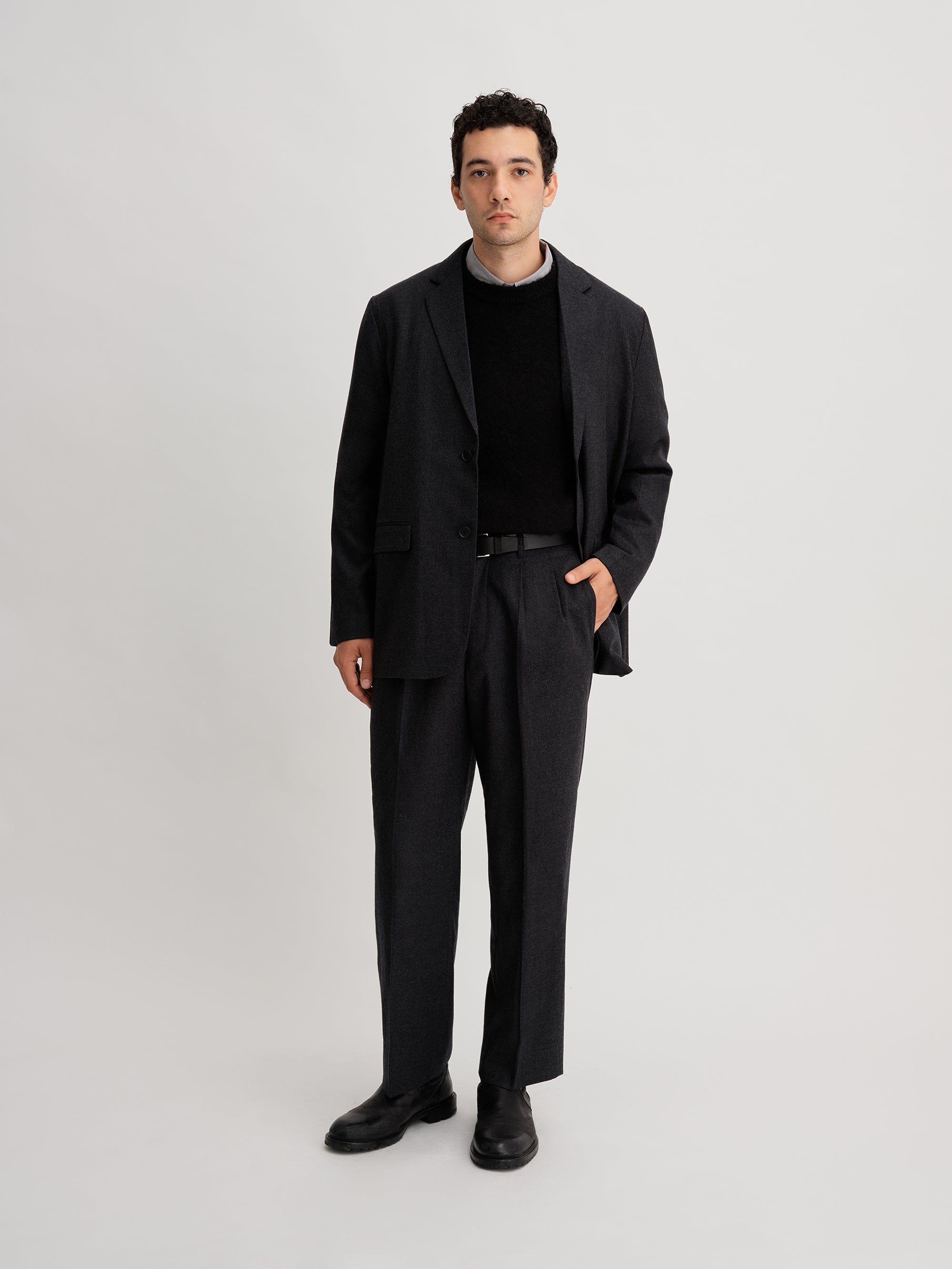 Wool Saxony 2Tuck Slacks