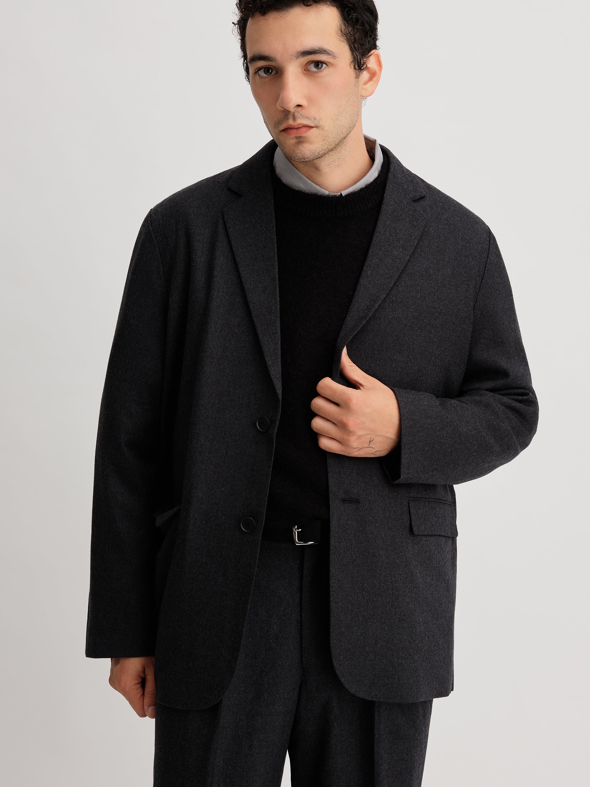 Wool Saxony Tailored Jacket