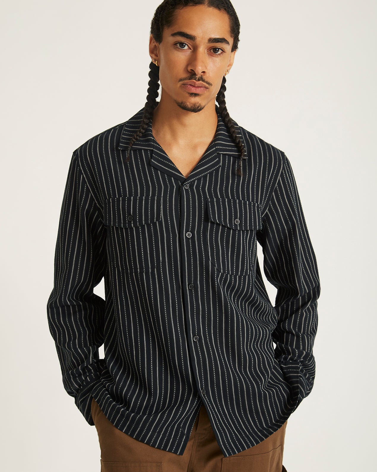Marco Brushed Shirring Long Sleeve Shirt
