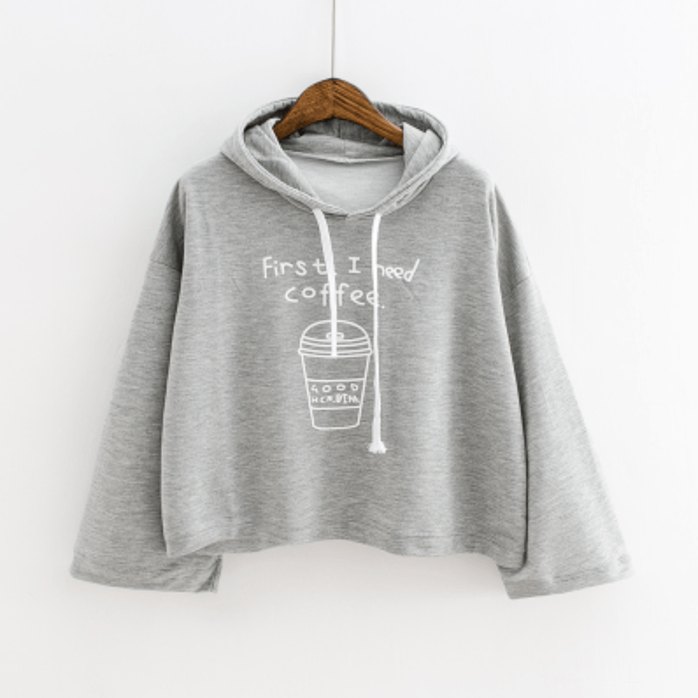 'First, I need Coffee.' Hoodie