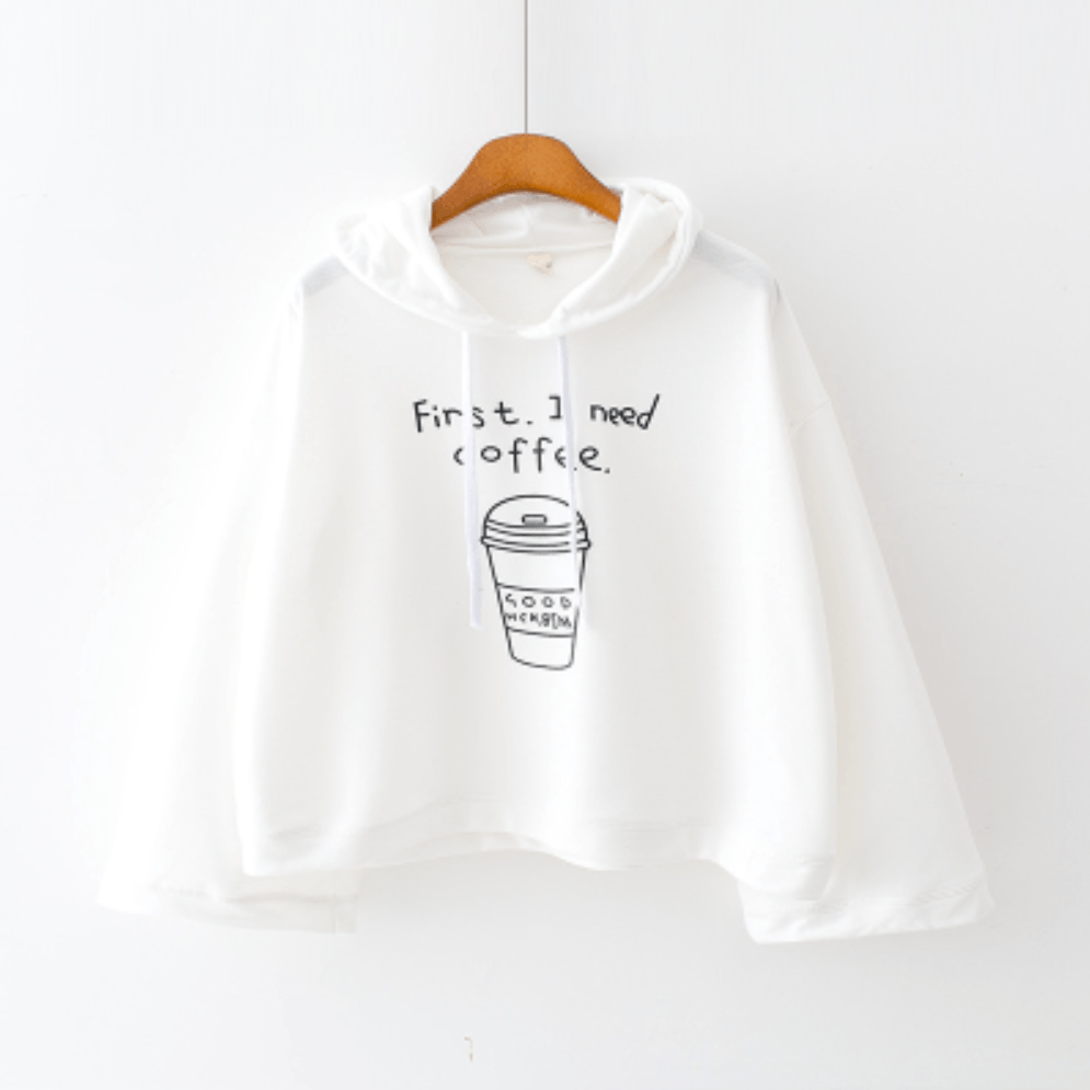 'First, I need Coffee.' Hoodie