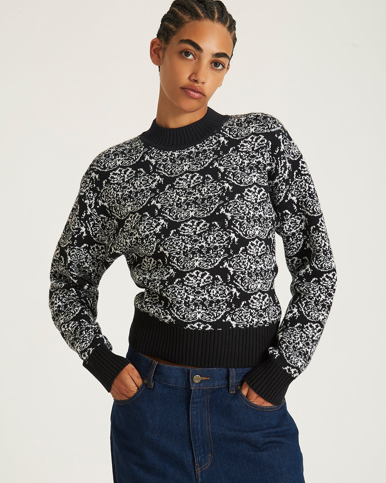 Varick Tapestry Mockneck Sweater