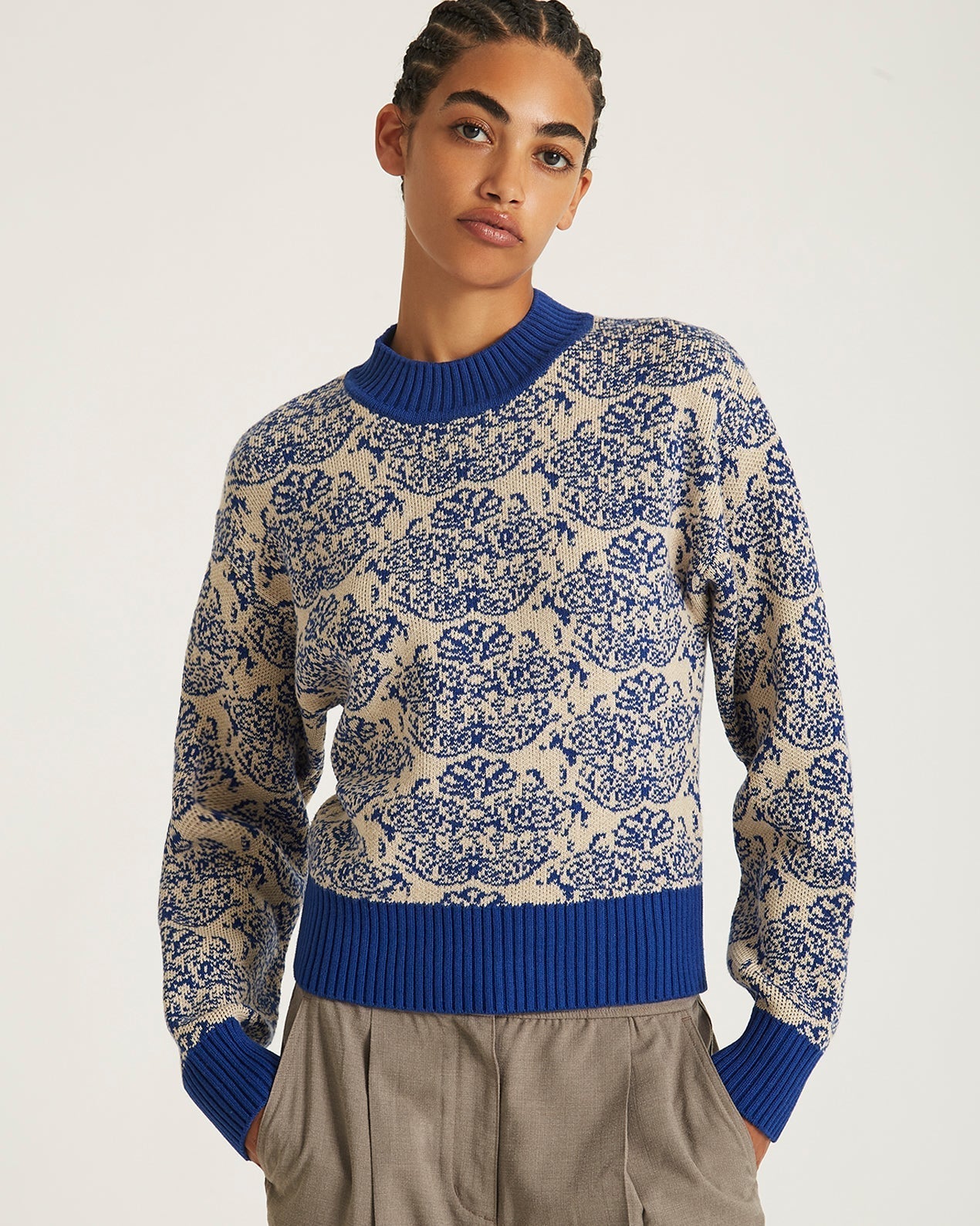 Varick Tapestry Mockneck Sweater