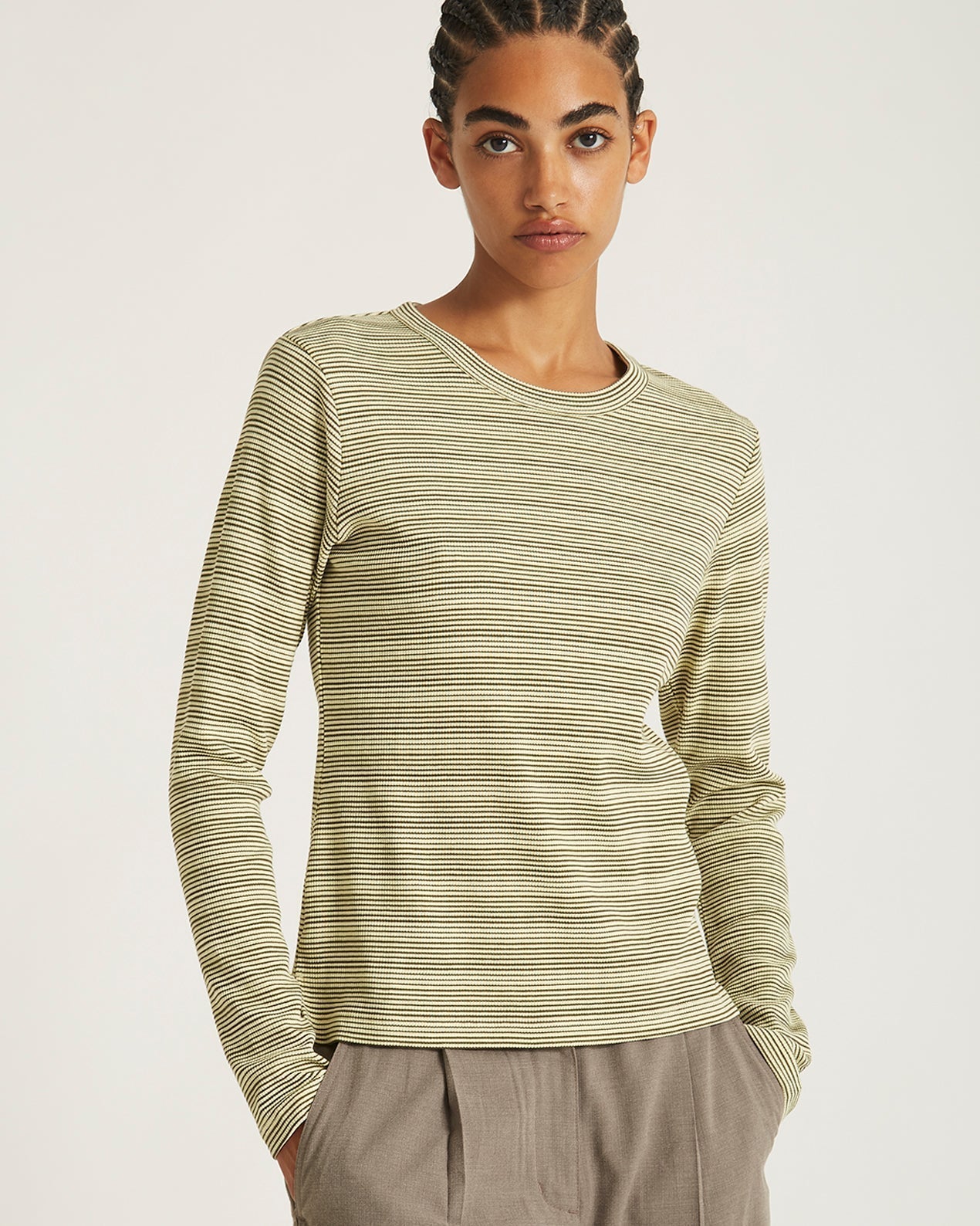 Striped Waffle LS Tee