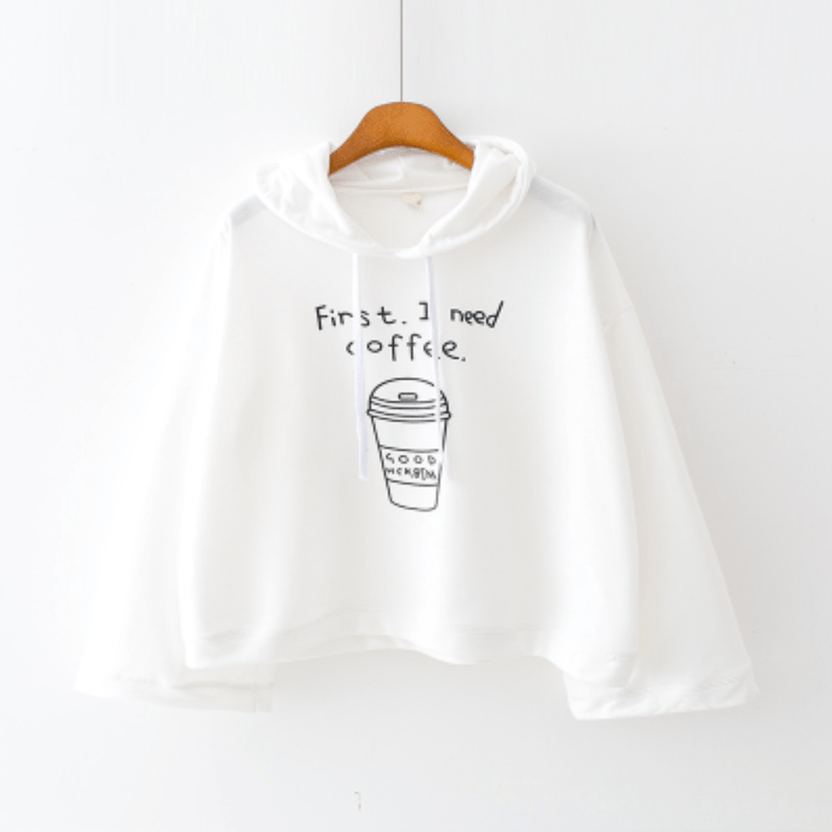 'First, I need Coffee.' Hoodie