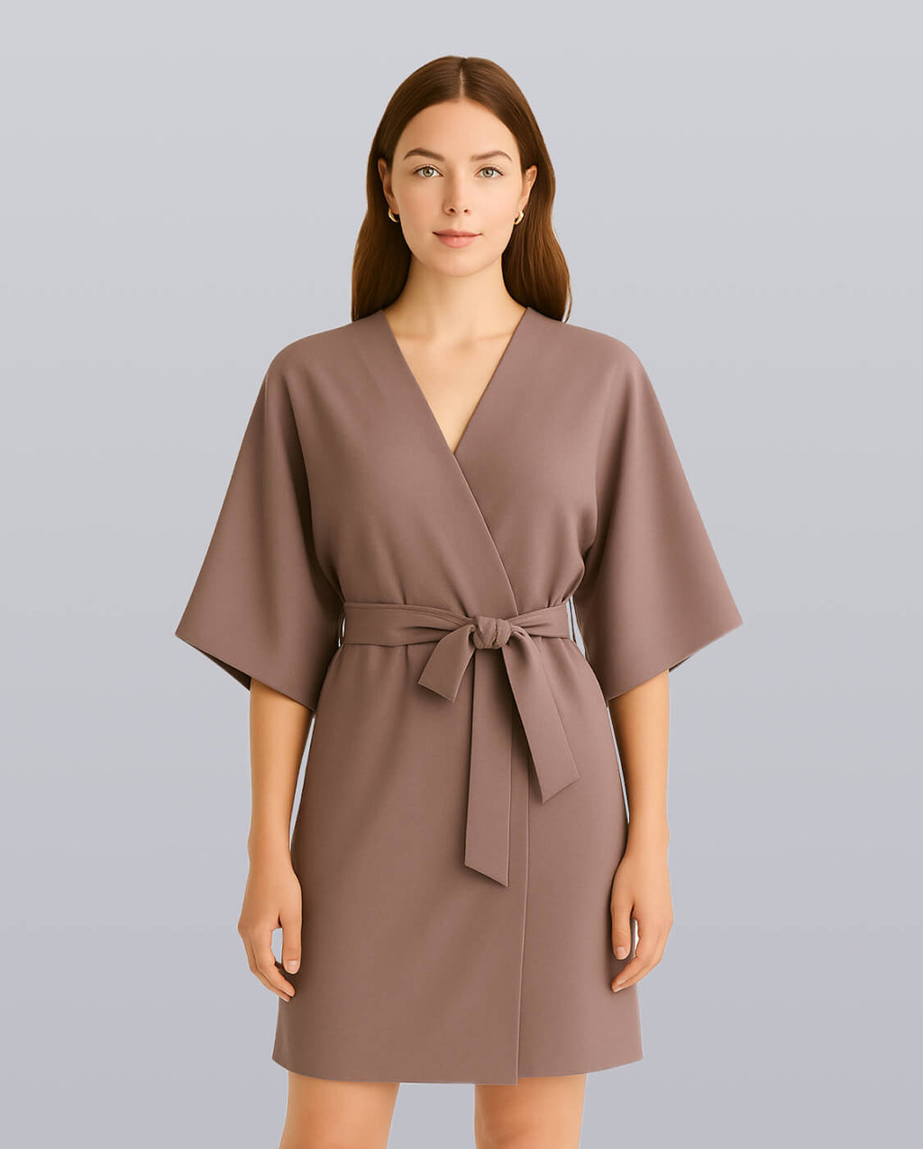 Wrap-Style Kimono Dress