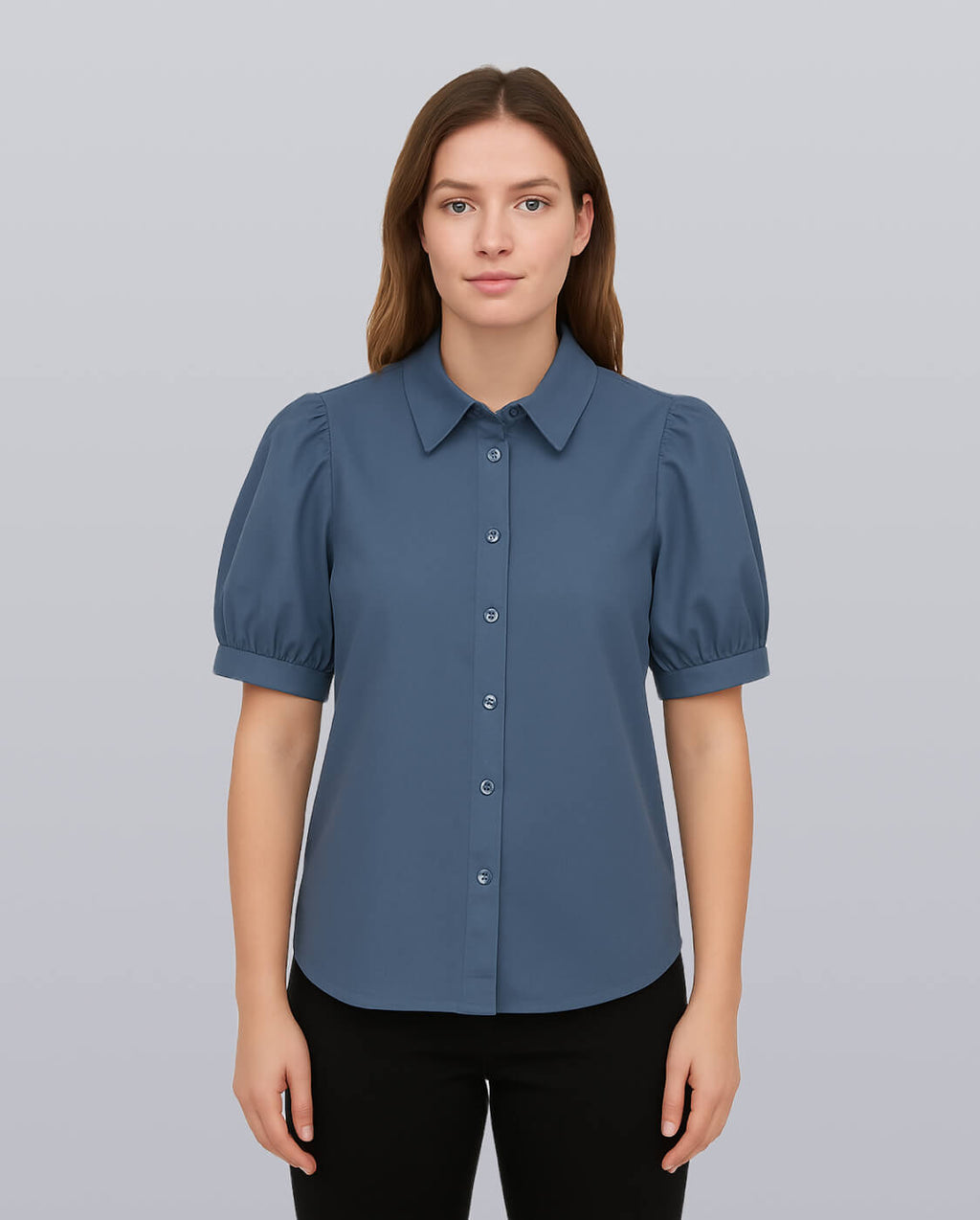 Puff Sleeve Collared Shirt