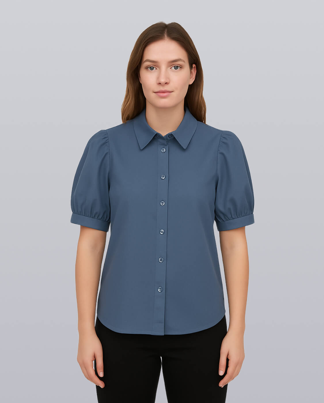 Puff Sleeve Collared Shirt