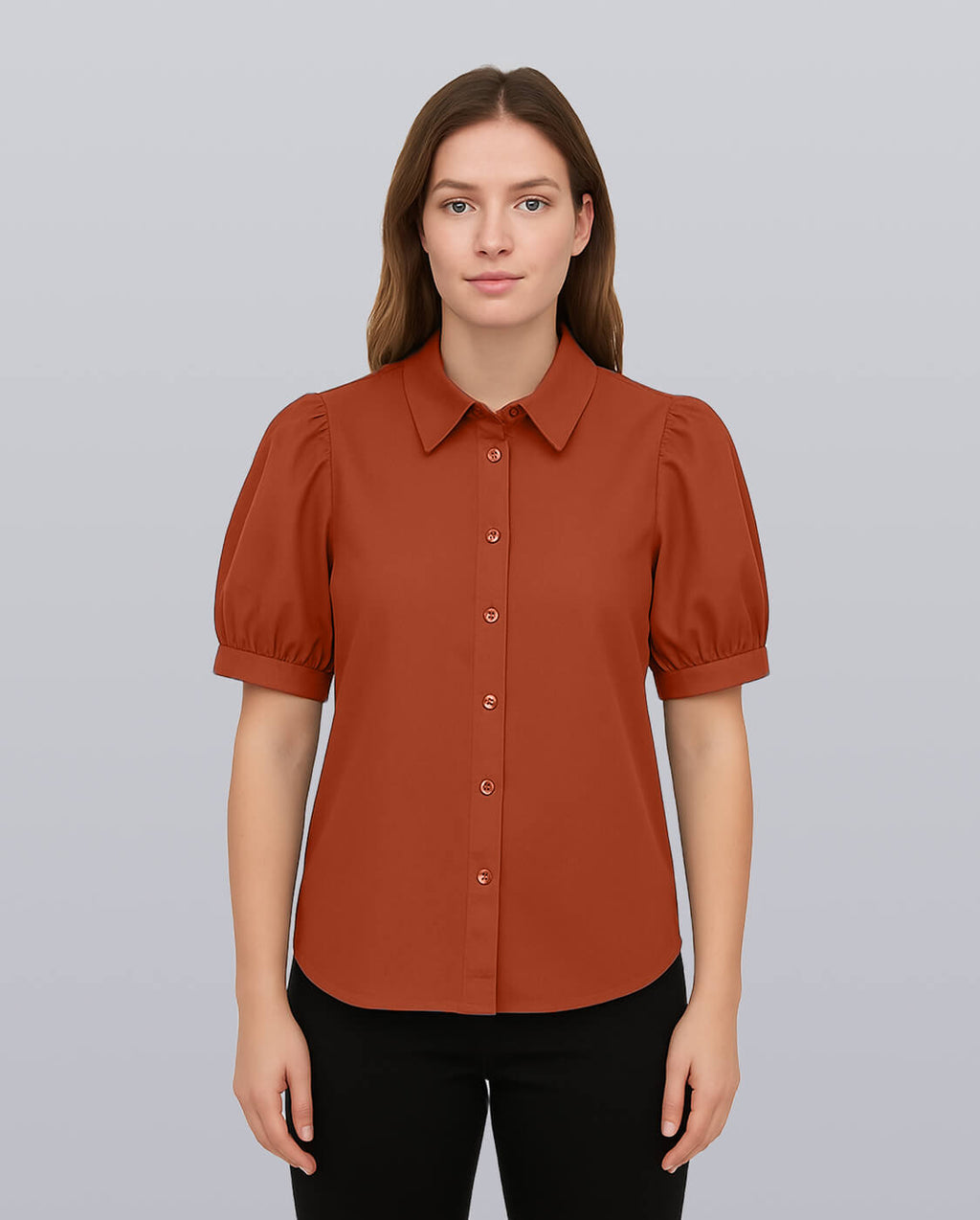 Puff Sleeve Collared Shirt image 5