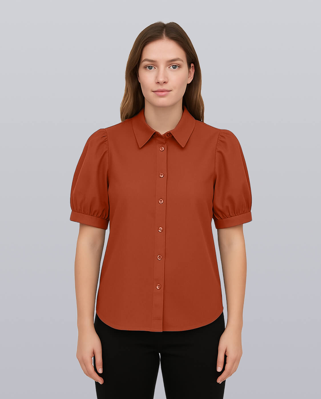 Puff Sleeve Collared Shirt image 5