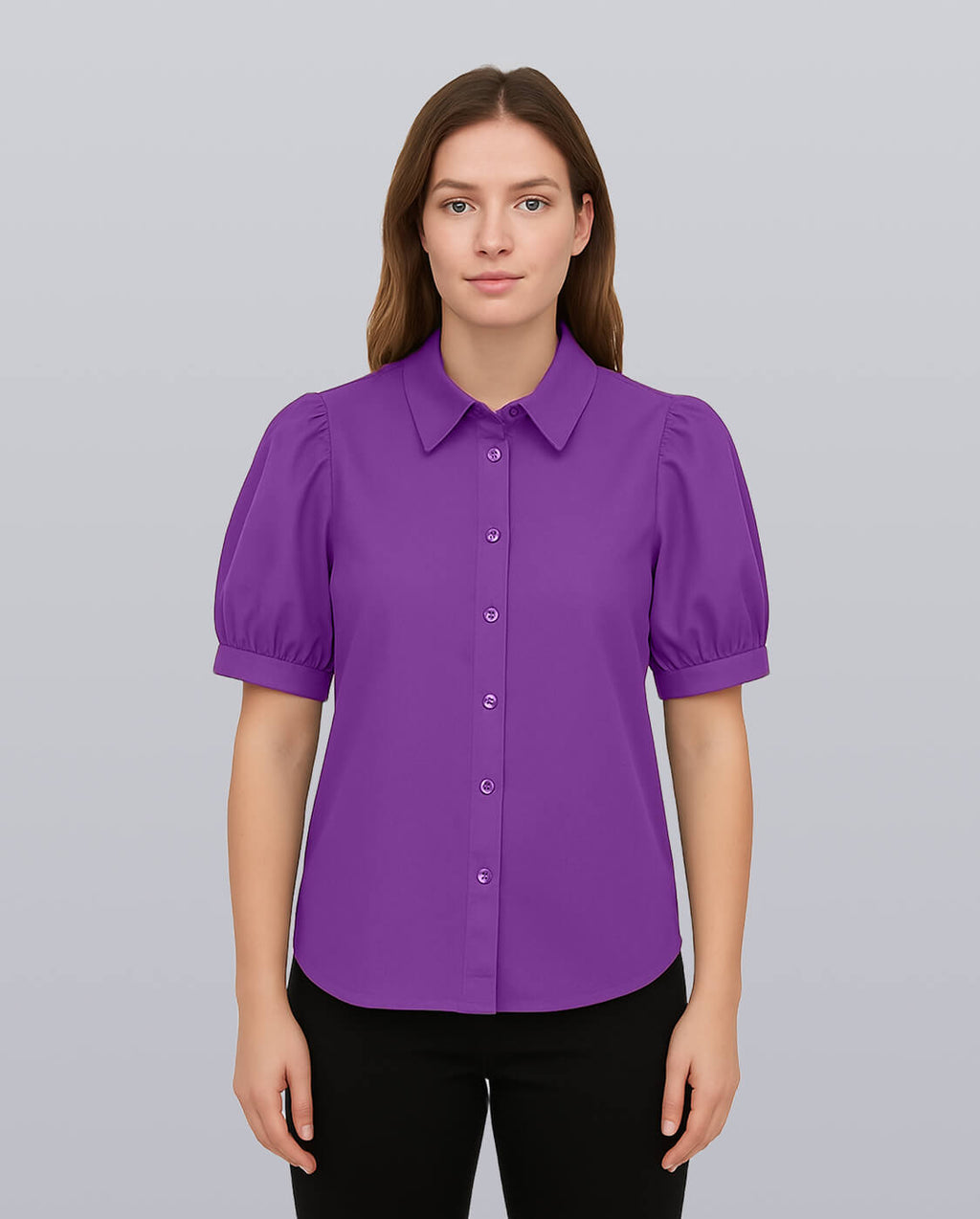Puff Sleeve Collared Shirt image 6