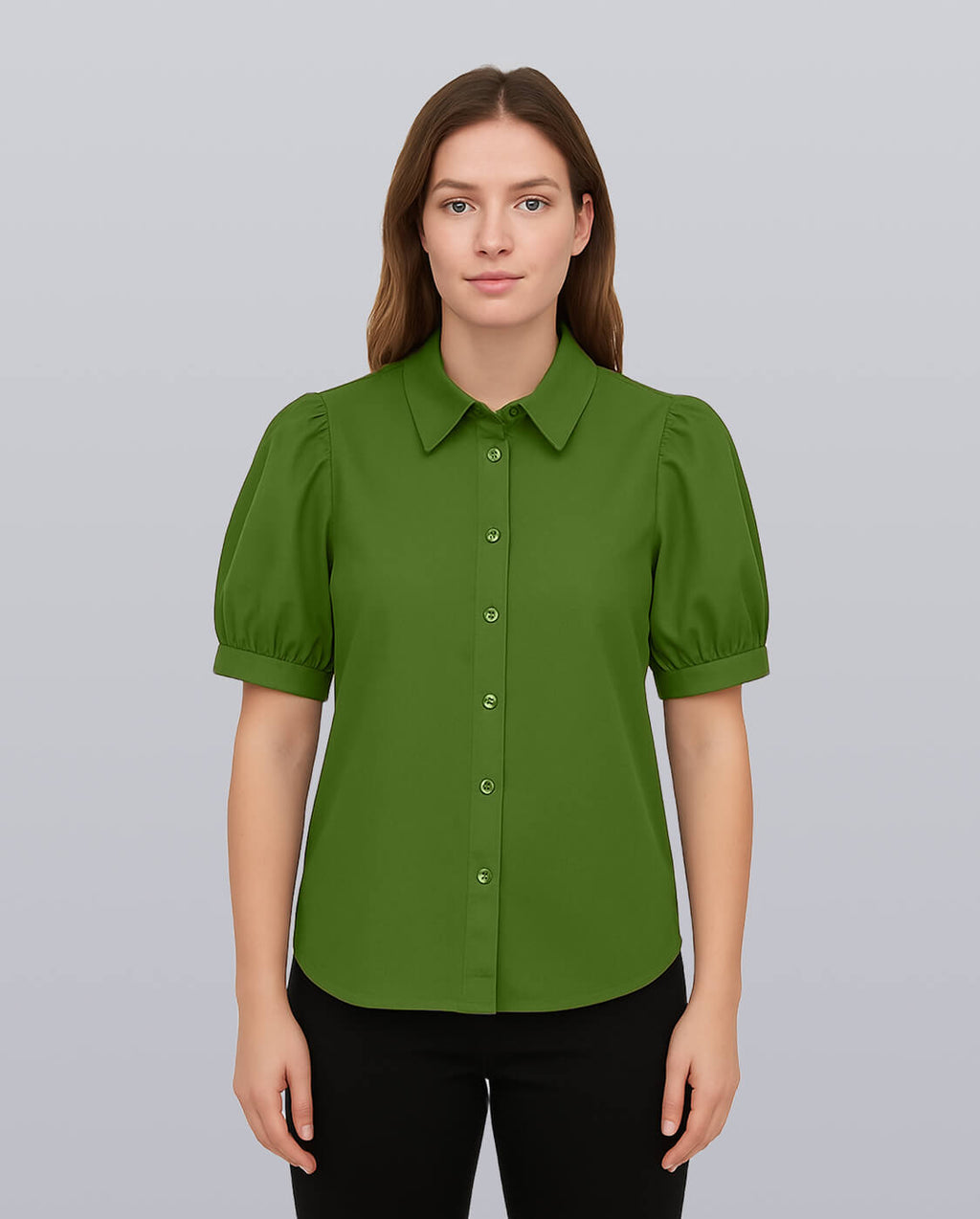 Puff Sleeve Collared Shirt image 7