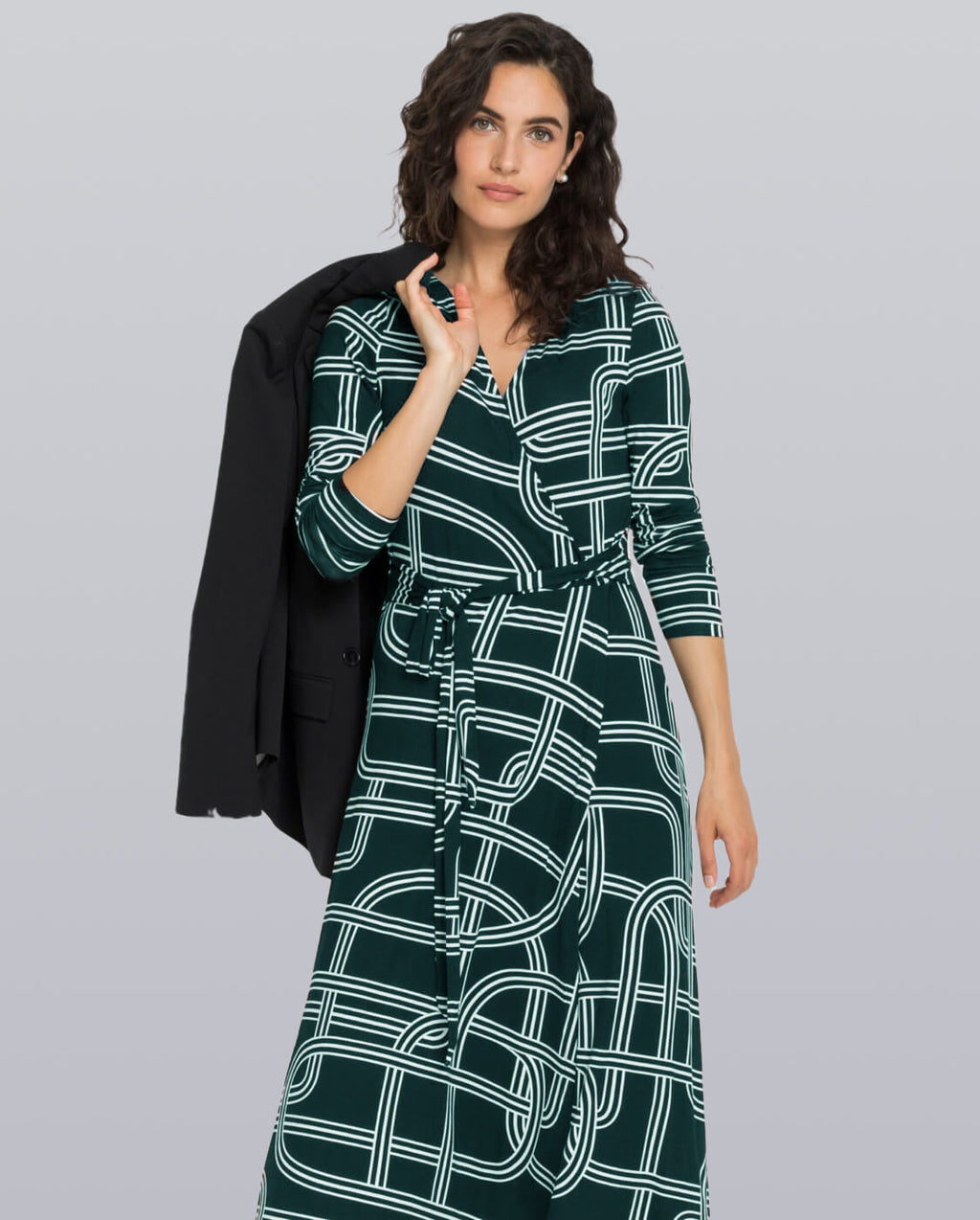 V-Neck Belted Jumpsuit