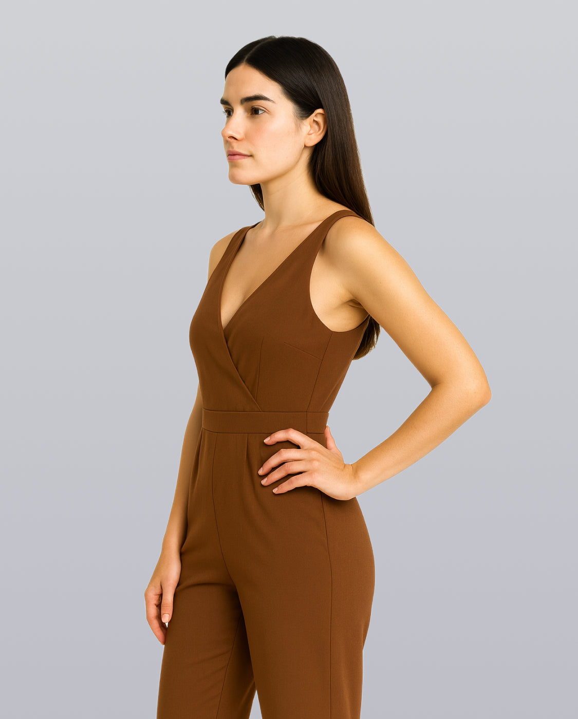 V-Neck Belted Jumpsuit image 2