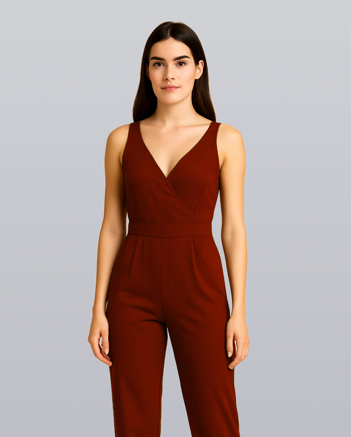 V-Neck Belted Jumpsuit image 6