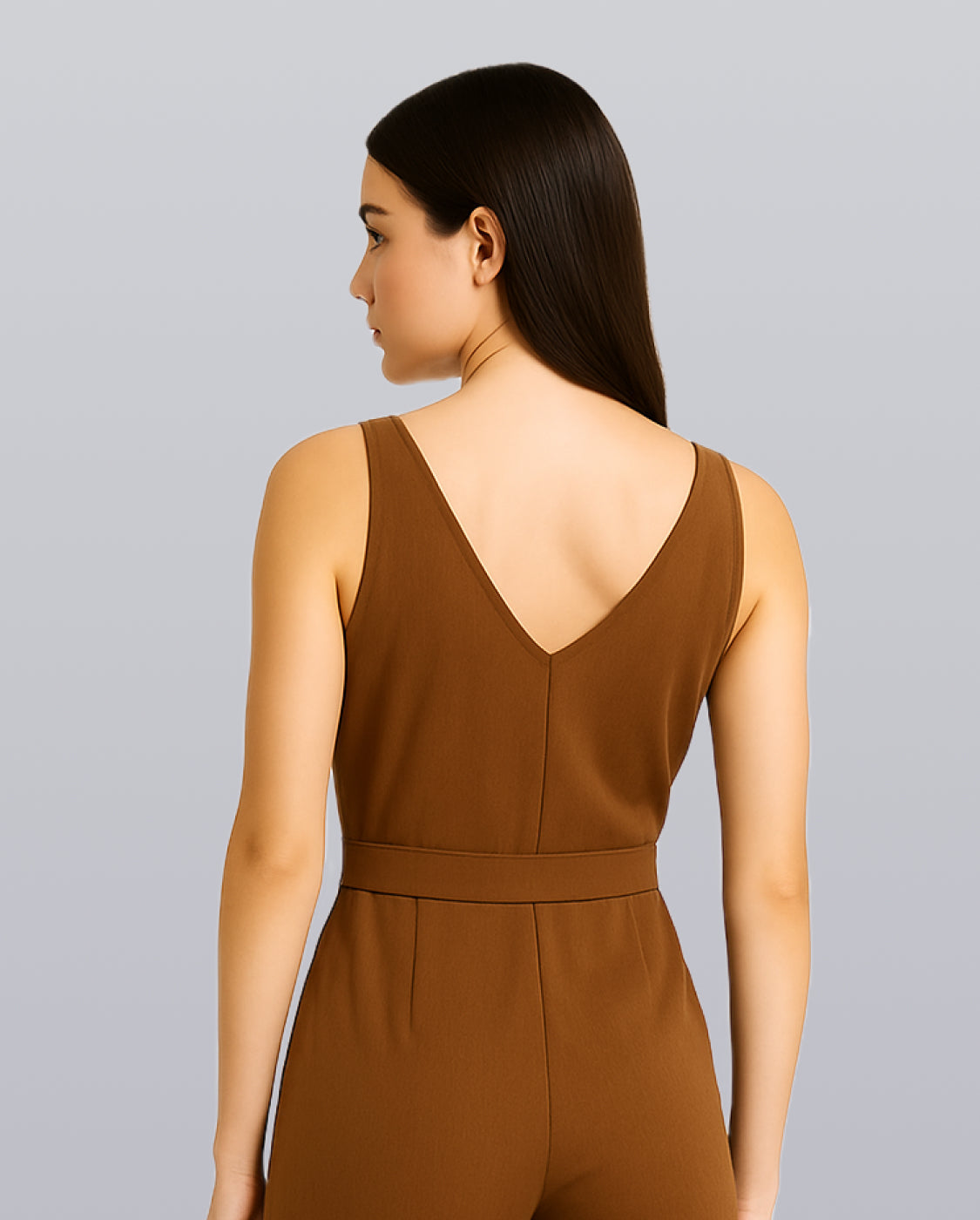V-Neck Belted Jumpsuit image 3