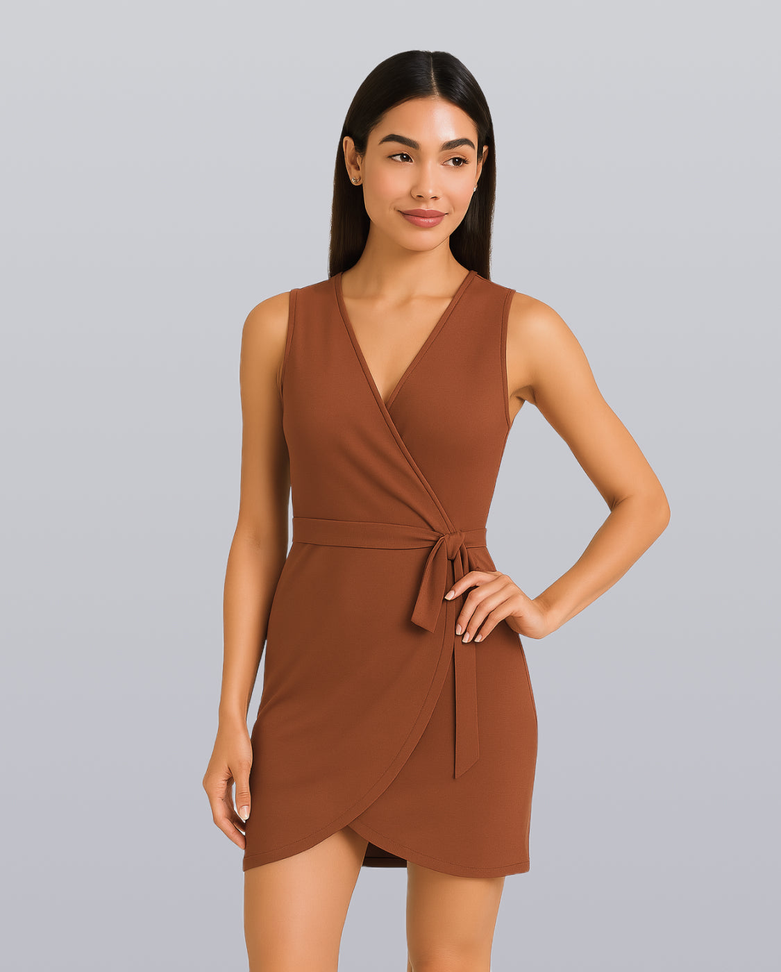 V-Neck Wrap Dress image 2