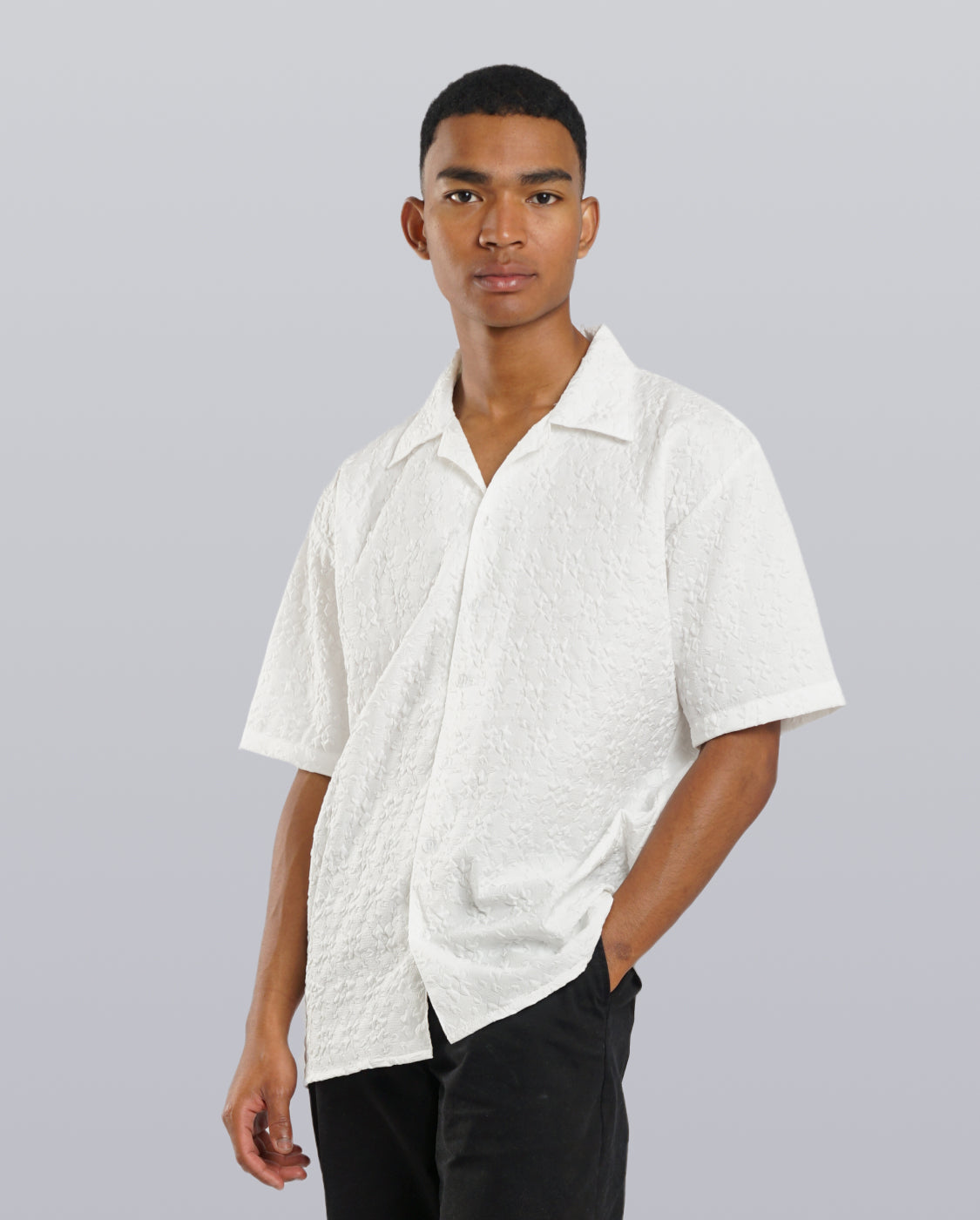 Textured Camp Collar Shirt image 2