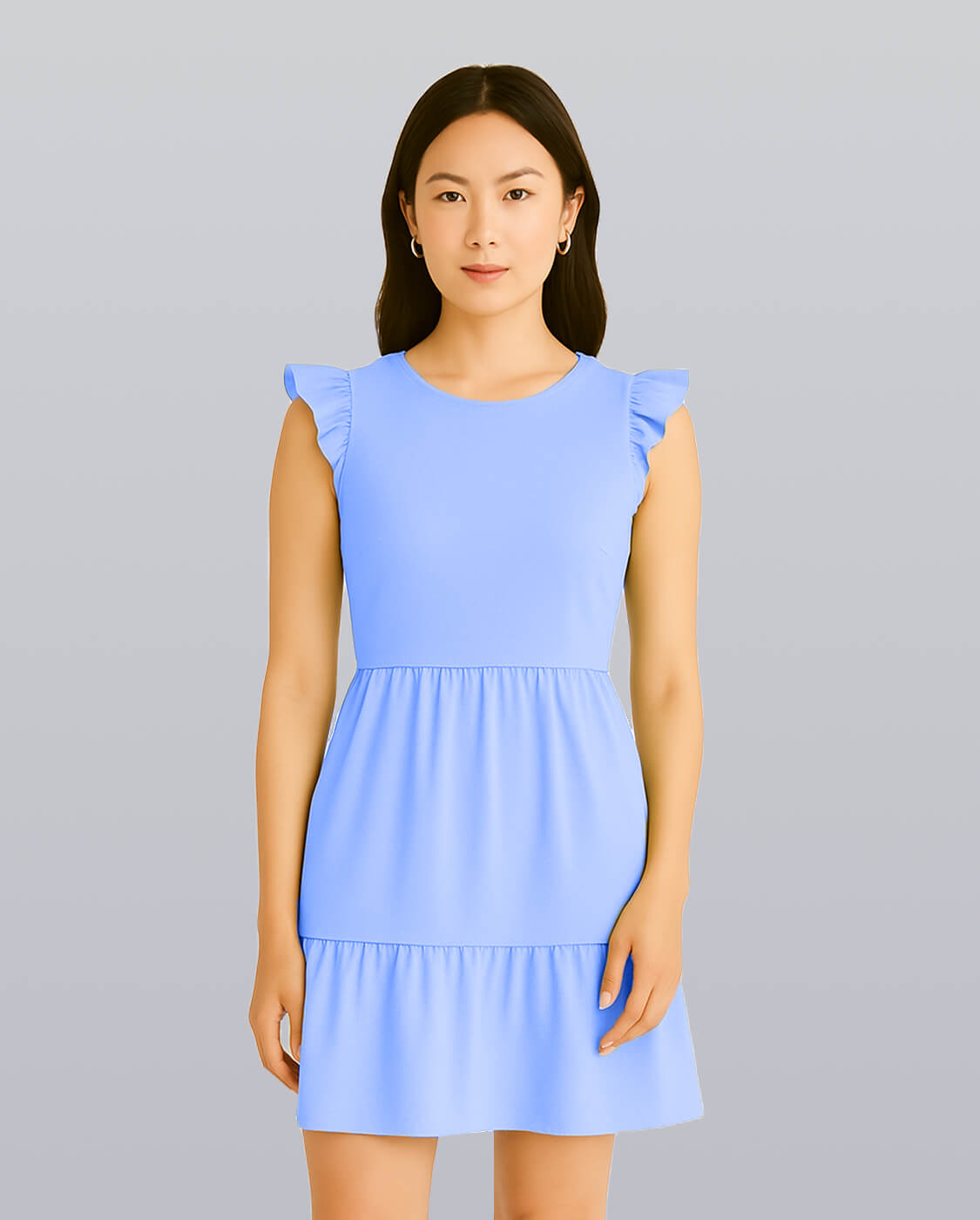 Ruffle Shoulder Mini Dress image 6