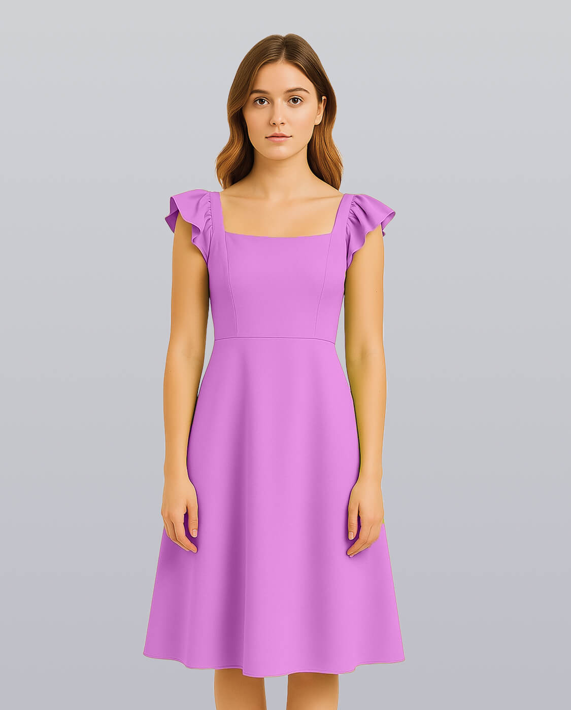 Midi Dress with Ruffle Sleeves image 5