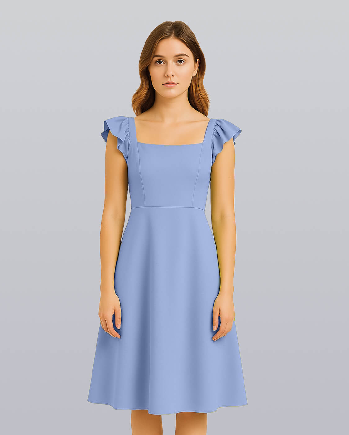 Midi Dress with Ruffle Sleeves image 6