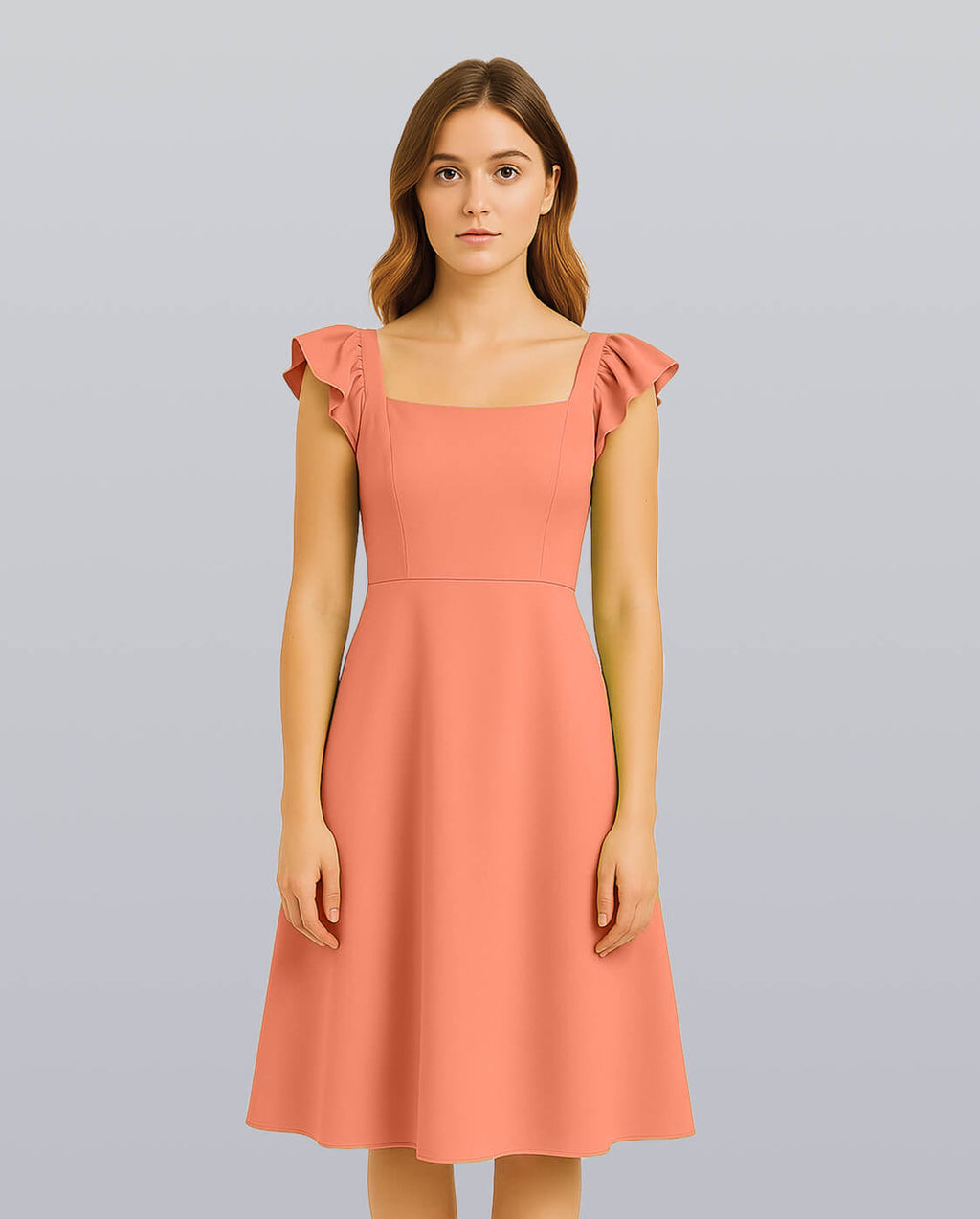 Midi Dress with Ruffle Sleeves image 7