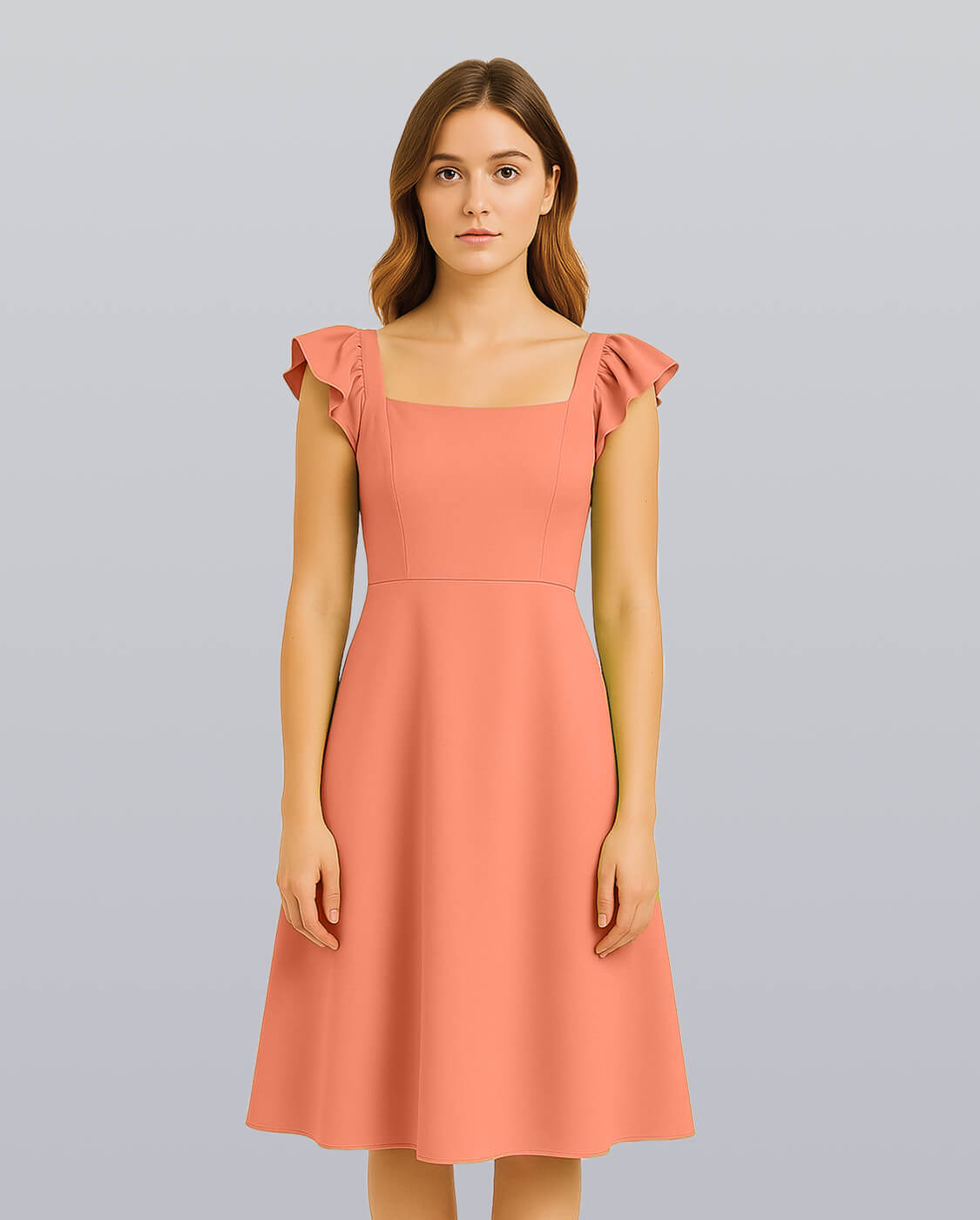 Midi Dress with Ruffle Sleeves image 7