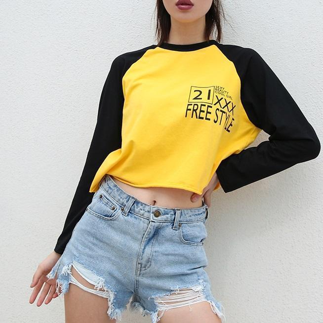 'COOL GIRL FREE STYLE' Patchwork Shirt