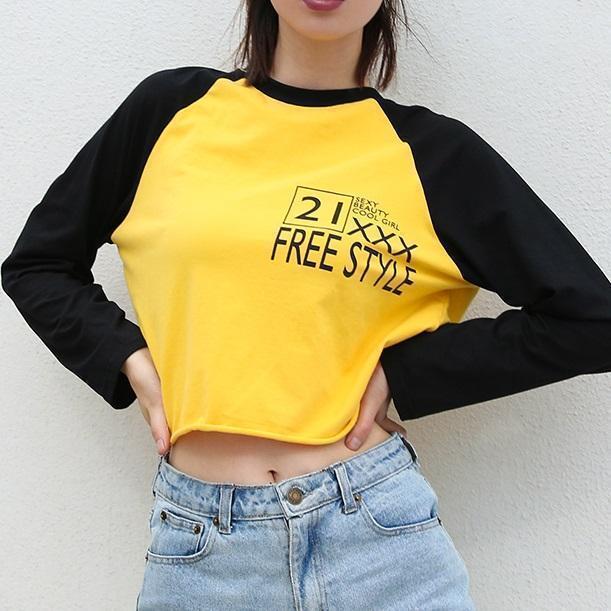 'COOL GIRL FREE STYLE' Patchwork Shirt