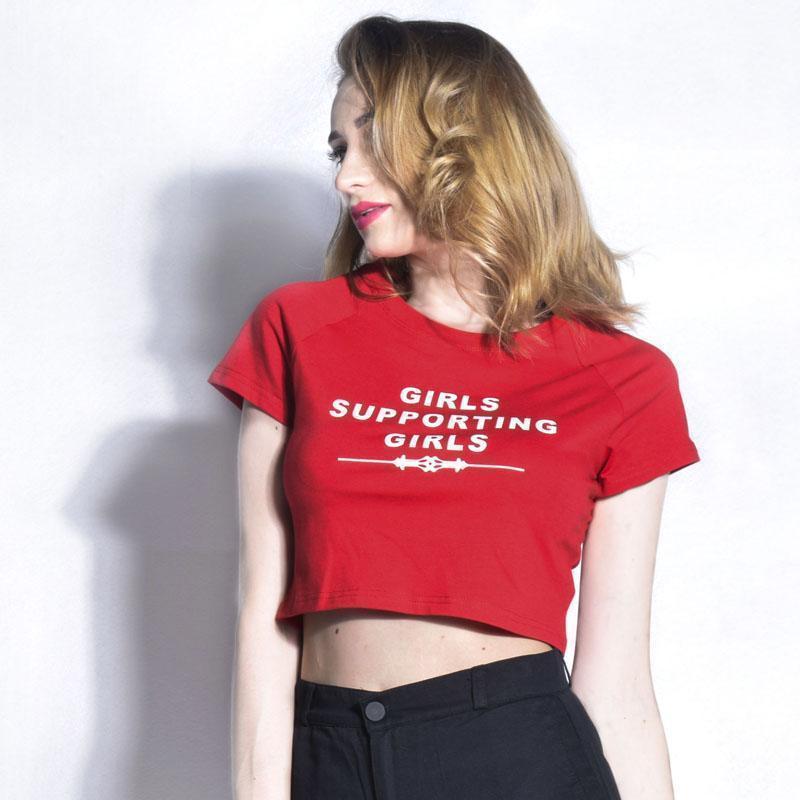 'Girls Supporting Girls'  Crop T-Shirt