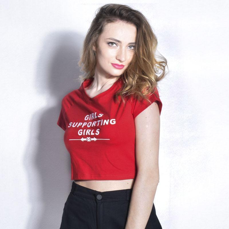 'Girls Supporting Girls'  Crop T-Shirt